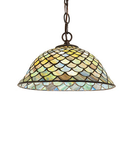 12"W Tiffany Fishscale Pendant