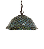 12"W Tiffany Fishscale Pendant