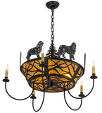 32"W Big Dogs 5 Lt Chandelier