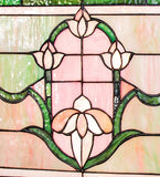 24"W X 11"H Tulips Transom Stained Glass Window