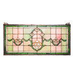 24"W X 11"H Tulips Transom Stained Glass Window