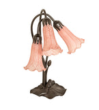 16"H Pink Tiffany Pond Lily 3 Lt Accent Lamp