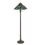 64"H Spiral Grape Stained Glass Floor Lamp
