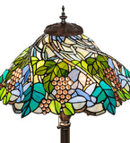 64"H Spiral Grape Stained Glass Floor Lamp