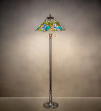 64"H Spiral Grape Stained Glass Floor Lamp