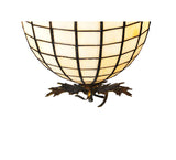 63"W Greenbriar Oak 9 Arm Stained Glass Chandelier