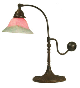 19"H Counter Balance Pink And Green Victorian Accent Lamp