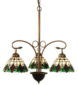 24"W Meyda Grape 3 Lt Tiffany Chandelier