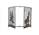 47"W X 43"H Tall Pines Operable Door Arched Fireplace Screen