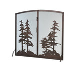 47"W X 43"H Tall Pines Operable Door Arched Fireplace Screen