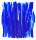 11"W Metro Fusion Azul Fused Glass Panel Wall Sconce