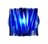11"W Metro Fusion Azul Fused Glass Panel Wall Sconce