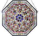 25"W X 25"H Front Hall Floral Stained Glass Window