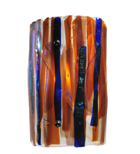 9"W Metro Fusion Oceano Fused Glass Wall Sconce