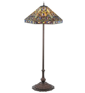 58"H Elizabethan Tiffany Victorian Floor Lamp