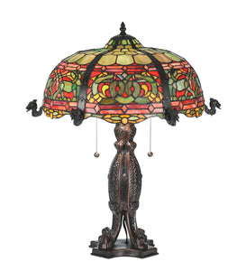 25"H Duffner & Kimberly Viking Tiffany Gothic Table Lamp