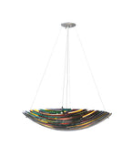 30"W Penna Di Pavone Fused Glass Contemporary Inverted Pendant