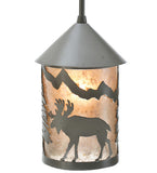 6"W Lone Moose Lantern Wildlife Mini Pendant