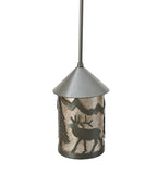 6"W Lone Elk Lantern Wildlife Mini Pendant