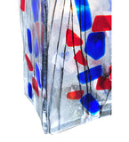 4"Sq Metro Fusion Americana Draped Fused Glass Modern Pendant