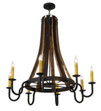 43"W Barrel Stave Madera 8 Lt Rustic Gothic Chandelier-Ships Free