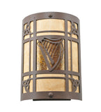 9"W Celtic Harp Arts & Crafts Wall Sconce