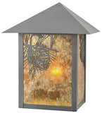 9"W Seneca Winter Pine Outdoor Wall Sconce