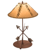 23"H Arrowhead Faux Leather Shade Table Lamp