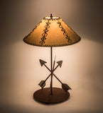 23"H Arrowhead Faux Leather Shade Table Lamp