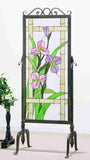 29"W x  29"W x 68"H Meadow-Beauty Floral Stained Glass Room Divider