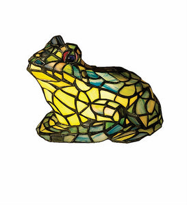 7"H Frog Tiffany Glass Accent Lamp