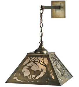 15.5"W Deer At Dawn Wildlife Hanging Wall Sconce