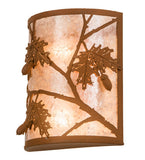 10"W Oak Leaf & Acorn Rustic Sconce