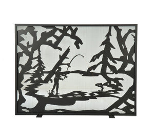 44"W X 33"H Fly Fishing Creek Fireplace Screen