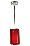 5"Sq Metro Red Quadrato Contemporary Mini Pendant