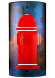 12"W Metro Fusion Fire Hydrant Fused Glass Wall Sconce