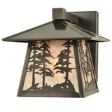 8"W Stillwater Tall Pine Trees Solid Mount Outdoor Sconce
