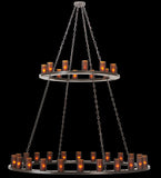 72"W Loxley 36 Lt Two Tier Rustic Lodge Chandelier