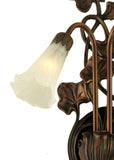 11"W White Pond Lily 2 Lt Victorian Wall Sconce