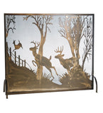 44"W X 31.5"H Deer On The Loose Fireplace Screen