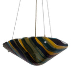 18"W Metro Fusion Penna Di Pavone Fused Glass Inverted Pendant | Smashing Stained Glass & Lighting