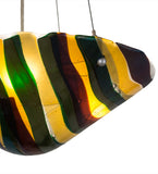 18"W Metro Fusion Penna Di Pavone Fused Glass Inverted Pendant | Smashing Stained Glass & Lighting