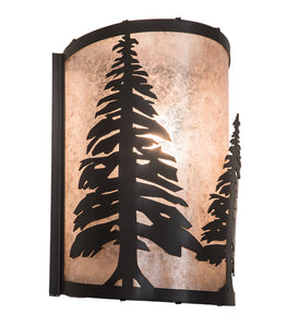 8"W Pine Trees Rustic Lodge Wall Sconce