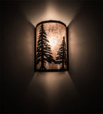 8"W Pine Trees Rustic Lodge Wall Sconce