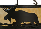 31"W Lone Moose Wildlife Rustic Lodge Inverted Pendant