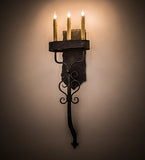 10"W Ahriman 3 Lt Victorian Lodge Wall Sconce