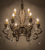 26"W New Country French 9 Lt Victorian Chandelier