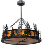 36"W Tall Pines Rustic Lodge Inverted Pendant