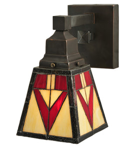 5"W Tiffany Otero Mission Stained Glass Wall Sconce