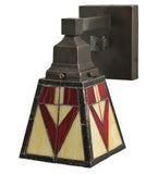 5"W Tiffany Otero Mission Stained Glass Wall Sconce